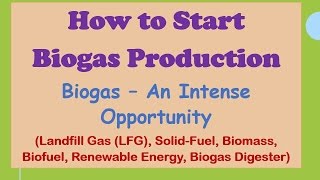 How to Start Biogas Production Biogas – An Intense Opportunity [upl. by Terrie]