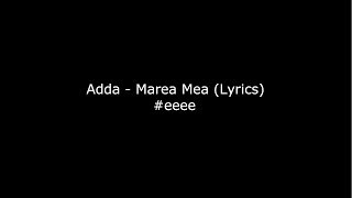 Adda  Marea Mea Lyrics [upl. by Camilla632]