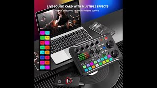 F998 Sound Card Microphone Mixer Kit Streaming Microphone Kit with Audio Mixer [upl. by Nerrag]