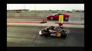 Ferrari Challenge Stradale VS Go kart CRG Road Rebel 6speed [upl. by Bartholemy617]