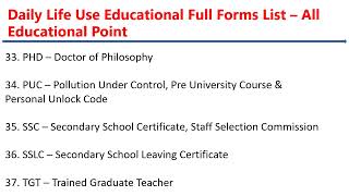 SSC FULL FORMNIIT FULL FORM Full Forms List All Educational Point NDA FULL FORM MCA FULL FORM [upl. by Gleason]