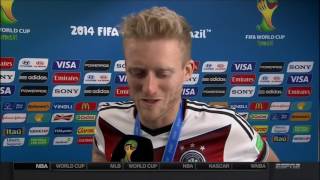 André Schürrle Winning Post Match Interview  LIVE 7 13 14 [upl. by Helenka]