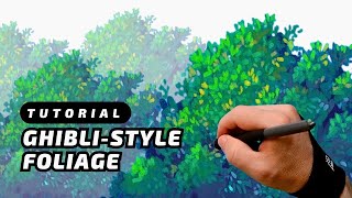 GHIBLI STYLE DRAWING Easy Anime Vegetation stepbystep realtime process [upl. by Oilcareh]