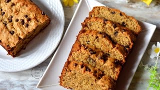 Eggless Whole Wheat Banana Chocochip Cake  Vegan Banana Cake [upl. by Toor904]