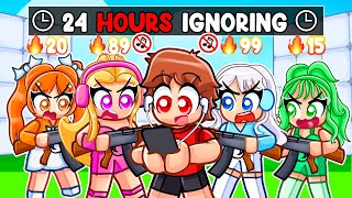 Ignoring MY CRAZY FAN GIRLS In Roblox Rivals For 24 HOURS [upl. by Osnerol]