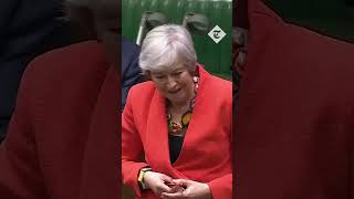 Theresa May hugs Ian Blackford before farewell speech [upl. by Ahsenauq]