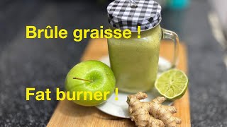 Jus gingembre pomme verte brûle graisse Apple ginger fat burner juice food juice jus ventreplat [upl. by Odnam266]