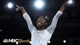 Simone Biles the GOAT wins her 5th world title by record margin  NBC Sports [upl. by Otrebilif]