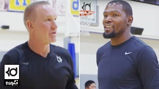 Racks Kevin Durant Shooting Contest with Chris Mullin [upl. by Niras]