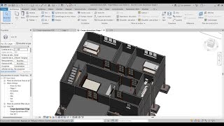 Dessin de Bâtiment avec Revit 23 Aménagement de létage 1 [upl. by Enihpesoj897]