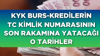 KYK BURSKREDİLERİN TC KİMLİK NUMARASINA GÖRE YATACAĞI O TARİHLER 🔥 [upl. by Galligan]