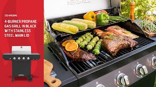 Nexgrill 4Burner Propane Gas Grill in Black with Stainless Steel Main Lid [upl. by Akedijn]