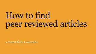 How to find peer reviewed articles new version [upl. by Hayikat]