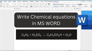 How to write Chemical equations in Microsoft word [upl. by Eimilb]