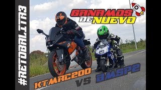 BATALLA DRAG RACE Y LLORADA ENTRE KTM RC200 Y MINIMOTO BMS POLINI 50CC RETO BALITA 30 [upl. by Redle]