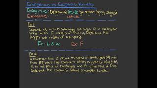 Endogenous vs Exogenous Variables [upl. by Nireil791]