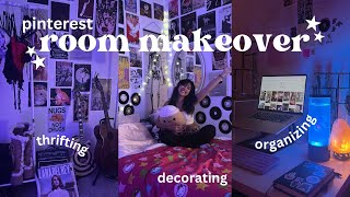 AESTHETIC ROOM MAKEOVER thrifting furniture decorating amp organizing pinterestinspired [upl. by Ardle]