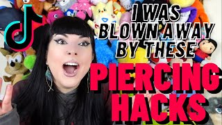 PIERCER REACTS TO AMAZING TIKTOK PIERCING HACKS [upl. by Ardnasirhc]