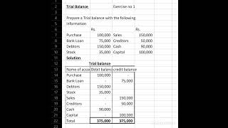 Prepare a Trial Balance  Class 11 Exercise sum no 1 [upl. by Howell744]