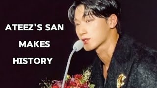 Ateez member San wins Best Kpop Icon award at Elle Style Awards 2024 ateez san atiny elle [upl. by Andert340]