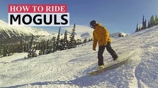 How to Turn in Moguls  Snowboarding Tips [upl. by Marrilee]