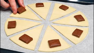 Dessert in 5 minutes Just puff pastry and chocolate They will disappear in a minute [upl. by Dearman20]