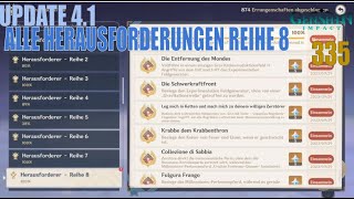 Genshin Impact 335 Herausforderer Reihe 8  Alle Errungenschaften und Lösungswege [upl. by Eitak]