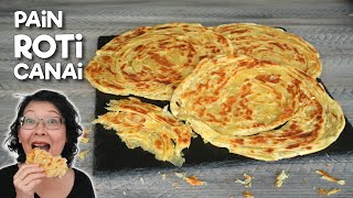 ROTI CANAI  Délicieux pain feuilleté  Similaire à Roti Prata  Paratha [upl. by Ahseekal]