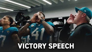 Doug Pederson Locker Room Victory Speech After Jaguars Week 7 vs Patriots  Jacksonville Jaguars [upl. by Hujsak]