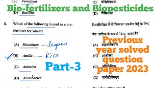 Biofertilizers and Biopesticides MCQs Part3  2023 solved question paper [upl. by Lull]