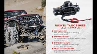 RUGCEL WINCH 12000lb Tank Waterproof Electric Synthetic Rope Winch 12V with Hawse Fairlead [upl. by Eilak]