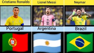 Comparison Greatest Football Players Each Country [upl. by Farrand]