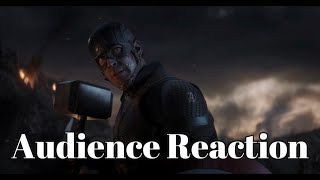 CAP WIELDS MJOLNIR Avengers Endgame Audience Reaction April 26 2019 [upl. by Oirramed]