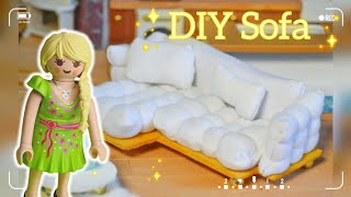 Playmobil Sofa selber machen DIY Playmobil Couch  Pimp my PlaymobilHaus Deutsch [upl. by Hselin711]