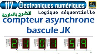 117 Logique séquentielle compteur asynchrone bascule JK front descendant [upl. by Tibold]