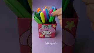 how to make DIY pencil holder 🎀 pencilholder papercrafts sanrio mymelody willmarycrafts [upl. by Saretta]