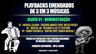 Playbacks emendados de 3 em 3 ✅Bloco 01  Demonstração [upl. by Aivatnwahs192]