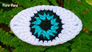 Crochet Evil Eye I Crochet Evil Eye Granny Square I Crochet Halloween Decorations [upl. by Leumas342]