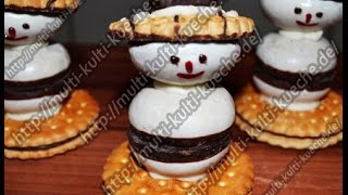 Rezept  Rezepte Schneemann Kekse  Snowman Cookies  Cookie Biscuit [upl. by Mieka498]