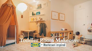 Toddler Room Makeover with IKEA DIY hacks Montessoriinspired Baby Girl BedroomPlayroom [upl. by Claudian]