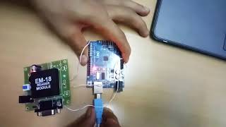 interfacing arduino Uno with EM18 RFID reader Module [upl. by Ani]