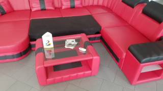 Sofa Dreams Ledersofa Bellagio XXL mit Schlaffunktion und Tisch [upl. by Potter]