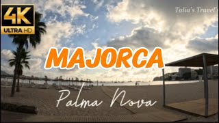 PALMA NOVA  Majorca beach  walk along [upl. by Ayalahs]