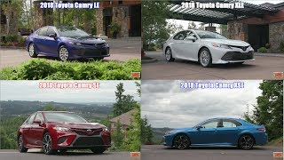 2018 Toyota Camry Trim levels LE SE XLE amp XSE exteriordrive [upl. by Noval]