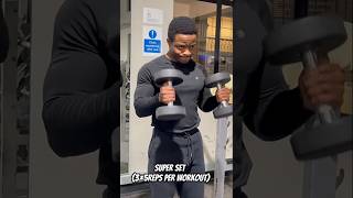 Have you tried this superset 😤🔥💪🏽 biceps subcribe gym motivation [upl. by Yecam]