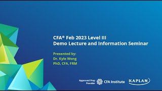 CFA Feb 2023 Level III  Institutional Investors  Dr Kyle Wong PhD CFA FRM [upl. by Bronez]