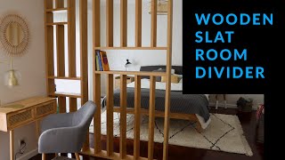 How to Make a Wooden Slat Room Divider [upl. by Aetnahc]