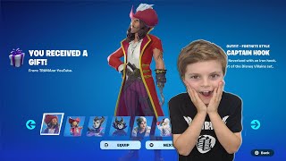 Gifting My 11 Year Old Kid NEW Fortnite Disney Skins Unlocking NEW Disney Villains Bundle Today [upl. by Nort]