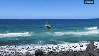 Yacht removal at Burleigh Heads [upl. by Nil]