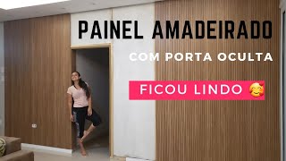 Painel Amadeirado com porta oculta  Brise  Nathália Oliveira [upl. by Aidul301]